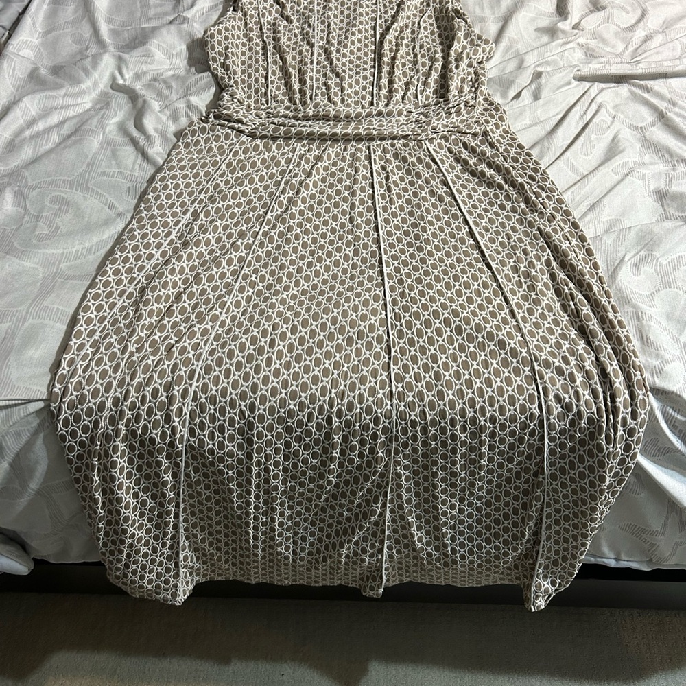 Perceptions Beige Geometric Maxi Dress
